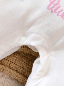 Đứa bé gái Kỳ lân in Viền Ruffle Áo liền quần - Nhiều màu - Xem 6