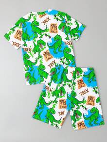 男大童恐龍印花和服罩衫&泳褲 - 彩色 - 查看 2