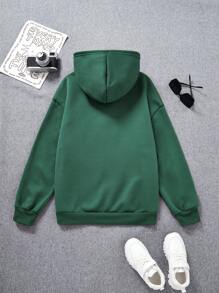 Con trai Giải trí áo có mũ Tay áo dài Áo nỉ Với In bảng điều khiển trò chơi , Thích hợp Đối với Mùa thu Và Mùa Đông - màu xanh lá - Xem 2