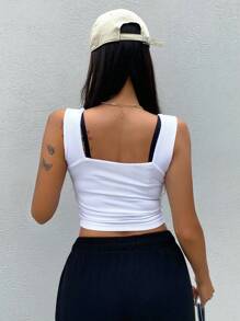 Dazy Star 素色短款背心 - 白色 - 查看 6