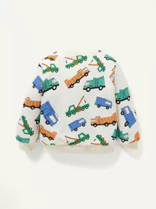 Cozy Pixies Đứa bé trai In Hoạt hình Áo nỉ - Màu be - Xem 2