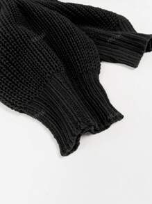 1pc Women's Solid Color Casual Long Sleeve Lantern Sleeve Knitted Cardigan, Autumn/Winter,Long Sleeve Tops