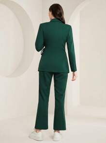 Seusyu Costume À nœud Latéral Et Col À Revers Uni