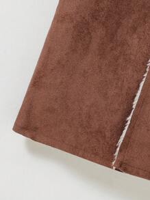 SHEIN Kleiner Junge Mantel mit Knopf vorne, Thermal Futter,