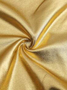 SHEIN ICON Solid PU Leather Cami Going Out Tops - Gold - View 4