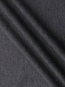 SHEIN EZwear Đồ họa trái tim và Slogan Áo thun - Màu xám đen - Xem 7