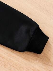 SHEIN 女嬰字母圖案運動衫 - 黑色 - 查看 5