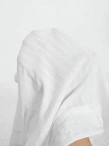 SHEIN MOD Solid Button Front Flare Sleeve Blouse