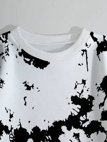 男士紮染卡通圖案運動衫&腰部抽繩短褲 - 彩色 - 查看 5