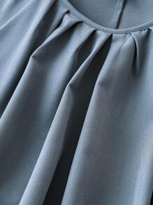 Rometta Plus Solid Flounce Sleeve Blouse Fall Cloth For Women