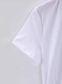 SHEIN Essnce Floral & Letter Graphic Tee - White - View 4