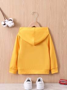 SHEIN Young Boy Car Print Sweatshirt - Yellow - View 2