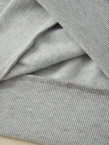 SHEIN Unity Letter Patched Detail Drop Shoulder Sweatshirt,Long Sleeve Tops Pullover Fall Sweatshirt - Grey - View 6