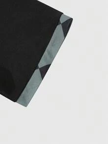 Manfinity 男士拼接邊POLO衫 - 黑色 - 查看 6