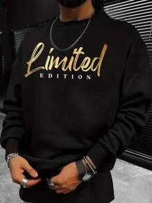 Manfinity Dauomo Men Letter Graphic Sweatshirt - Black - View 1
