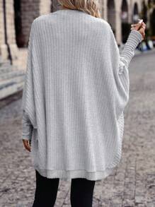 SHEIN Frenchy 蝙蝠袖開門襟外套 - 淺灰色 - 查看 2