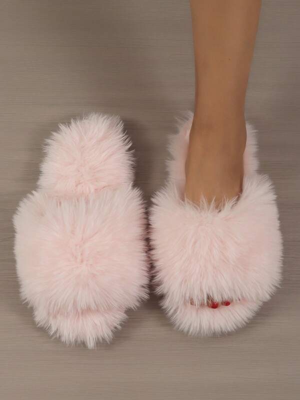 Femme Hiver Dessin Animé Épais Bas Pantoufles , Peluche Chaude Anti-Dérapant Domicile Chaussures , À La Mode Et Confortable