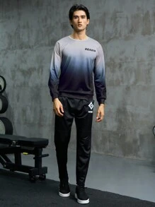 Manfinity Sport Corelite Men Letter Graphic Ombre Sports Sweatshirt Men Sweatshirt - Multicolor - View 3