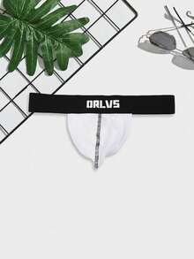 Hombres Suspensorio con estampado de letra - Blanco - Ver 3