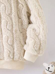 SHEIN Chico joven Sudadera unicolor forro polar - Beis - Ver 5