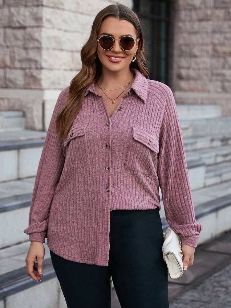 Plus Flap Pocket Raglan Sleeve Tee