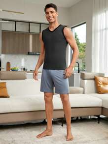 Men Contrast Binding Tank Top