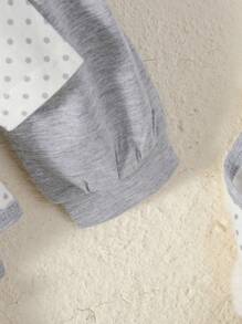 SHEIN 男嬰2入組圓點和標語圖案連身背心&1入組連身褲&1入組長褲 - 白色 - 查看 7