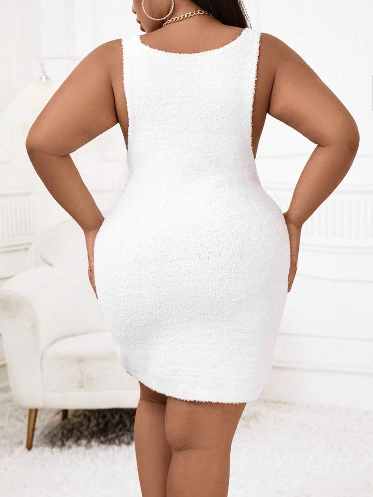 Plus Two Tone Tank Sweater Dress
