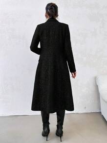 EURMUSE Double Breasted Lapel Collar Coat