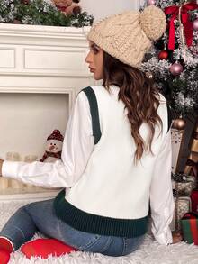 SHEIN Frenchy 1 Miếng Đồ họa Chữ cái Áo len vest - Nhiều màu - Xem 2