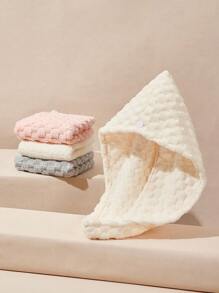 SHEIN 1 件装吸水速干浓密干发浴帽家居浴室装饰 - 米色 - 查看 1