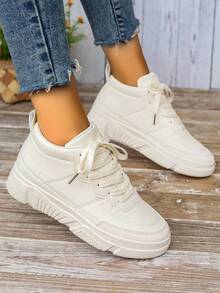 女性時尚和多用途休閒運動鞋 - 米色 - 查看 5