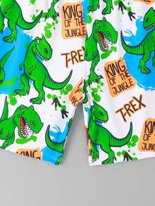 男大童恐龍印花和服罩衫&泳褲 - 彩色 - 查看 3