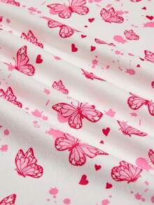 蝴蝶圖案保暖內衣套裝 - 彩色 - 查看 3