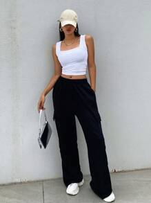 Dazy Star 素色短款背心 - 白色 - 查看 4