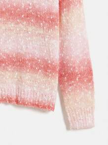 SHEIN LUNE Suéter de punto con hombros caídos y efecto degradado para otoño e invierno - Multicolor - Ver 3