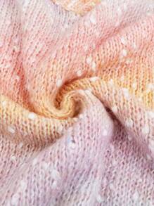 SHEIN LUNE Áo len chui đầu dáng rộng vai, phối màu ombre, thích hợp cho mùa thu đông. - Nhiều màu - Xem 5