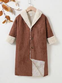 SHEIN Kleiner Junge Mantel mit Knopf vorne, Thermal Futter,