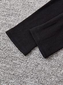 Cô gái Tween Rồng & Đồ họa Chữ cái Viền ven Đầm - màu đen - Xem 4
