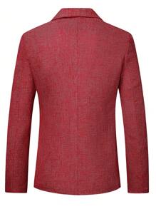 Manfinity Mode Men Lapel Collar Single Button Blazer - Red - View 2