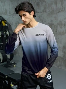 Manfinity Sport Corelite Men Letter Graphic Ombre Sports Sweatshirt Men Sweatshirt - Multicolor - View 6