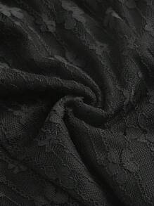 SHEIN MOD Top halter con encaje - Negro - Ver 4