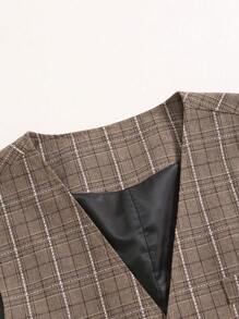 Manfinity Mode Men Plus 1pc Plaid Print Waistcoat - Multicolor - View 7