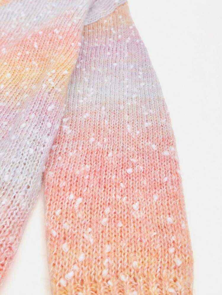 Ombre Drop Shoulder Knit Pullover Fall Winter Sweater