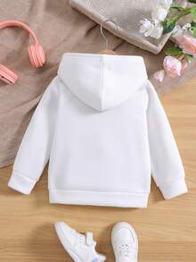 SHEIN Áo nỉ in hình hoạt hình bé gái - trắng - Xem 2