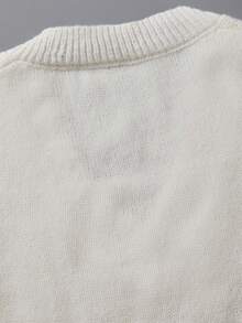 SHEIN Essnce Xoắn Dan Áo len vest - trắng - Xem 4