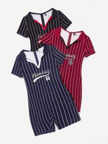 SHEIN EZwear Team Polo Neck Damen Romper - Verschiedenfarbig - Übersicht 6