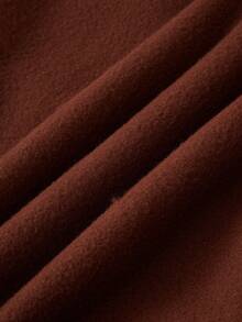 Manfinity Homme Men Letter Graphic Kangaroo Pocket Drawstring Hoodie & Sweatpants - Coffee Brown - View 3