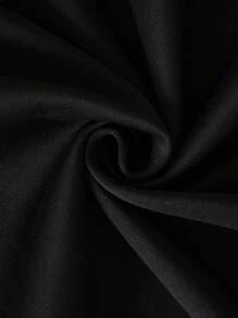 SHEIN Essnce Slogan Graphic Zip Up Drawstring Thermal Lined Hoodie - Black - View 4