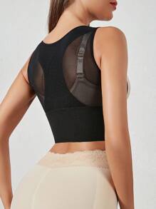 Solid Hook & Eye Front Shapewear Tank Top